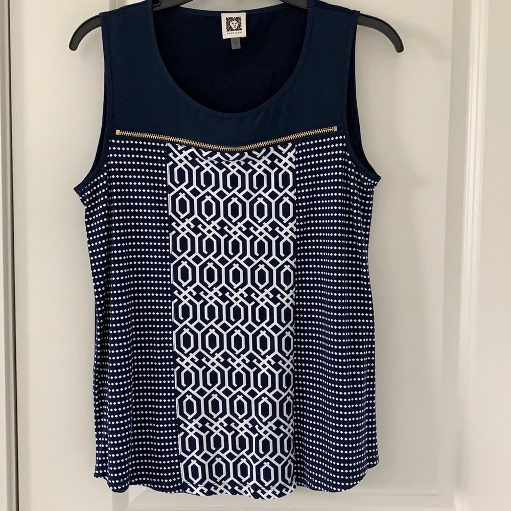 ANNE KLEIN SUMMER ZIPPER TOP